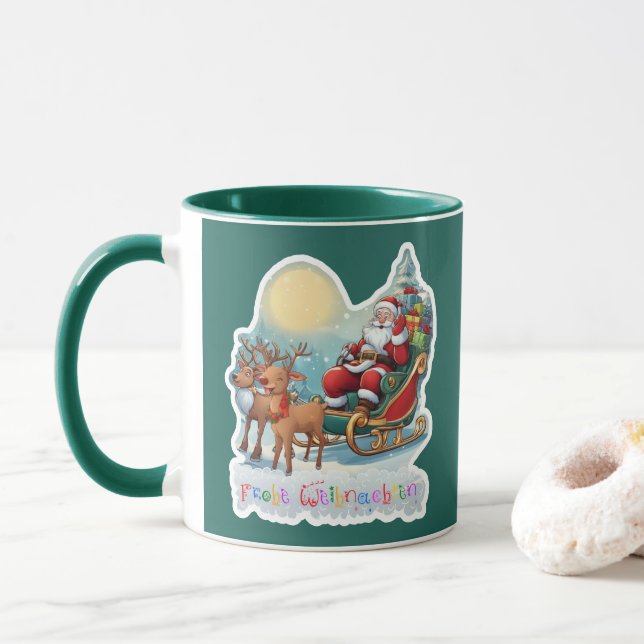 Mug Traîneau de renne avec Rudi -  (Avec donut)