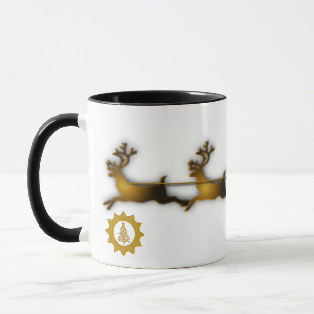 Mug Traîneau du renne d'or Vacances de Noël (Gauche)