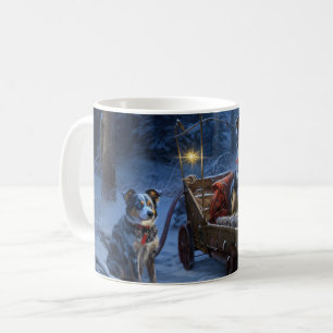 Mug Traîneau enneigé de Noël Heeler Bleu Décoration