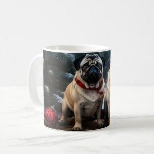 Mug Traîneau enneigé Pug Décor Noël
