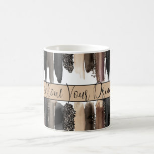 Mug Traînées de peinture crème rouille champagne paill