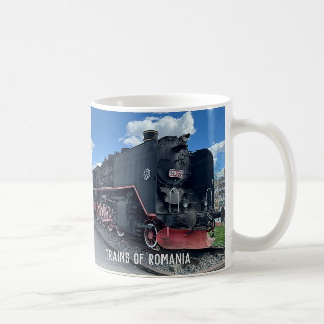Mug Trains de Roumanie. Train à vapeur et diesel (Droite)