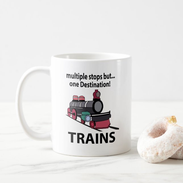 Mug Trains multiples arrêts mais une destination Train (Avec donut)