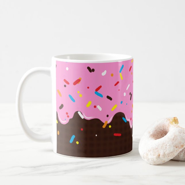 Mug Traitement au chocolat rose doux (Avec donut)