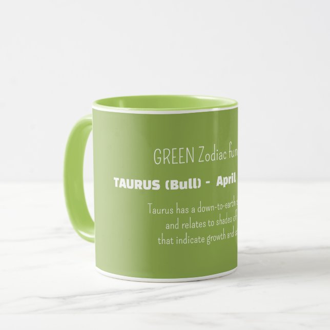 Mug Traits de personnalité du signe du zodiaque TAURUS (Devant gauche)