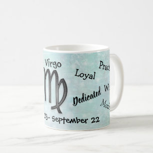 Mug Traits de signe de Vierge d'horoscope noirs et