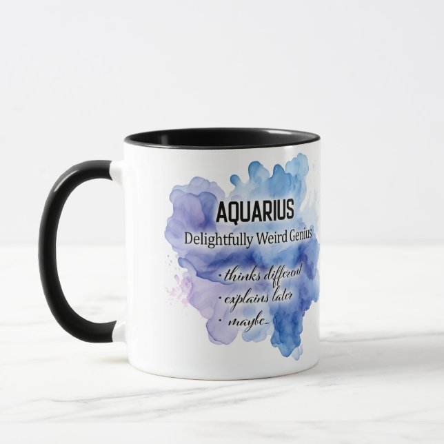 Mug Traits de signe du zodiaque mignon / Aquaire Wrap  (Gauche)