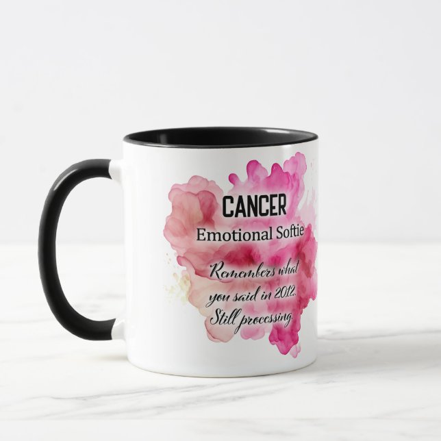 Mug Traits de signe du zodiaque mignon/ Cancer Wrap  (Gauche)