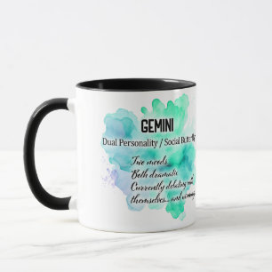 Mug Traits de signe du zodiaque mignon/ Enveloppe Géme