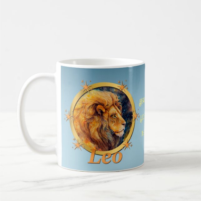 Mug Traits du zodiaque Lion, motivation, horoscope, le (Gauche)