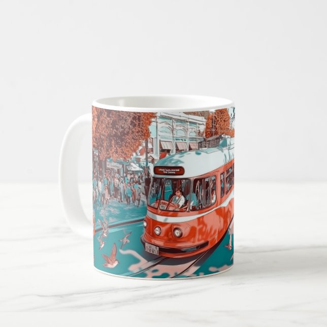 Mug Tramway de style vintage, probablement inspiré par (Devant gauche)