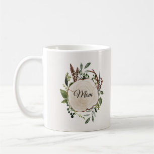 Mug tranche de bois de craie rustique