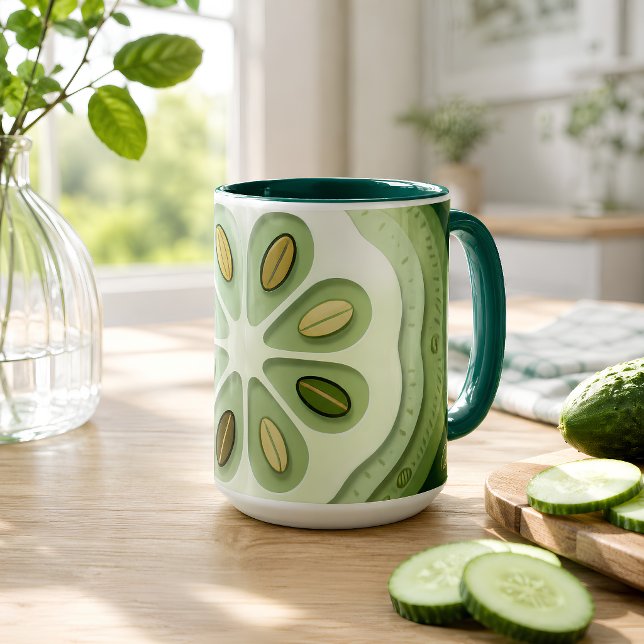 Mug Tranche de concombre  (Fresh Cucumber Slice Summer Mug)