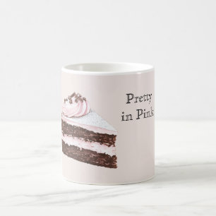 Mug Tranche de gâteau au chocolat rose