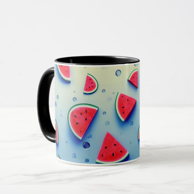 Mug tranche de pastèque mignonne fruits de dessin  (Devant gauche)