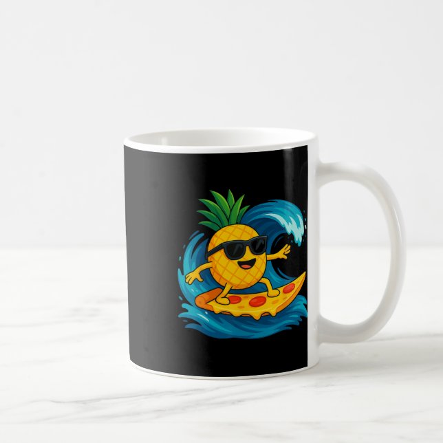 Mug Tranche de pizza à la surfing ananas Drôle d'été T (Droite)