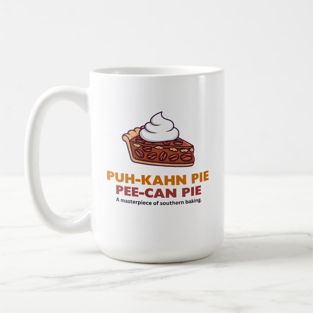 Mug Tranche de tarte aux noix de pécan avec crème foue (Gauche)