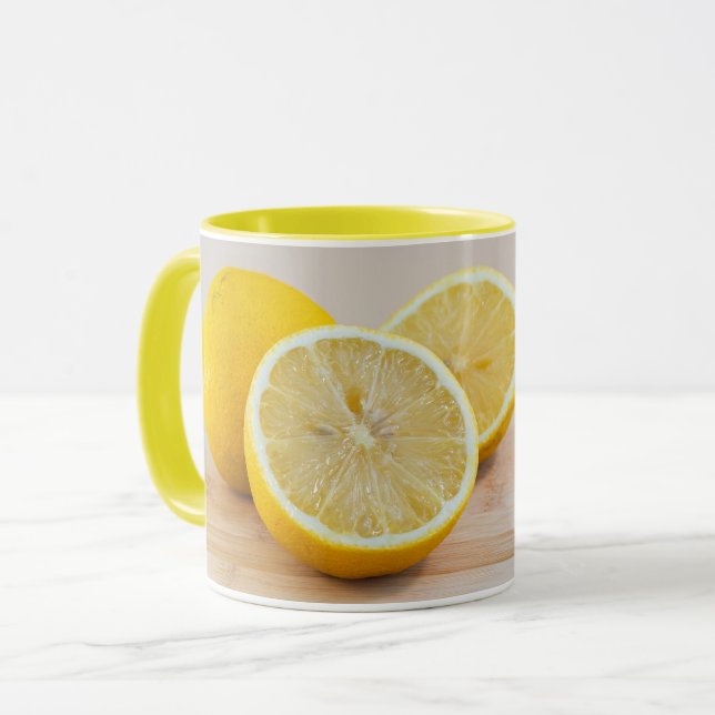 Mug Tranches de citron jaune Photographie de nourritur (Devant gauche)