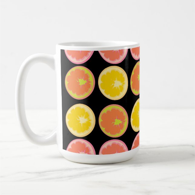 Mug Tranches de pamplemousse colorées et lumineuses  (Gauche)