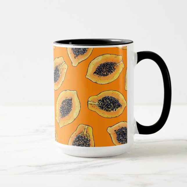 Mug Tranches de Papaya sur orange (Droite)
