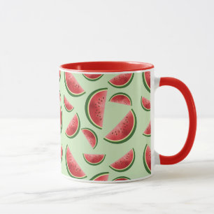 Mug Tranches de pastèque sur fond vert
