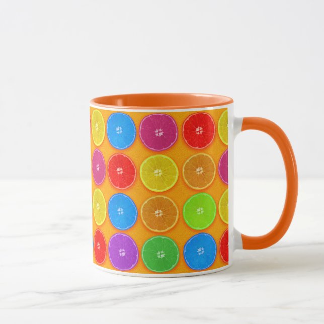 Mug Tranches d'orange fraîches et colorées (Droite)
