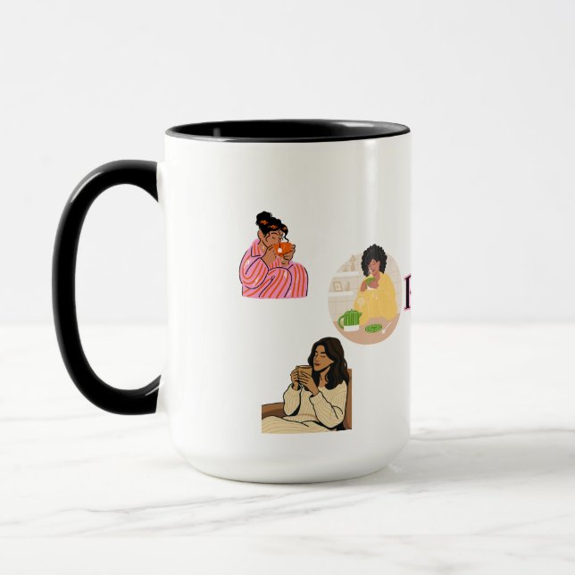 MUG TRANQUILLITÉ DEUX TONS BLANC NOIR SIP DE PAIX (Gauche)