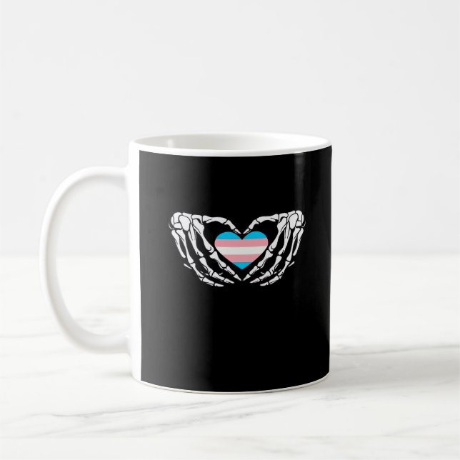 Mug Trans Pride Skeleton Halloween Transgenre Goth He (Gauche)