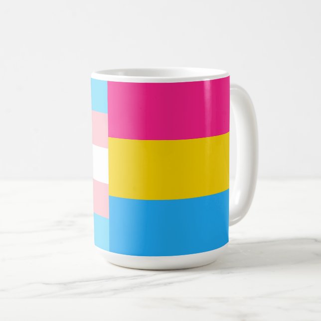 Mug Transgender Pansexual Dual Pride Flag (Devant droit)