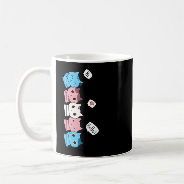 Mug Transgenre Pride Chat LGBT Trans Drapeau Chats mig (Gauche)