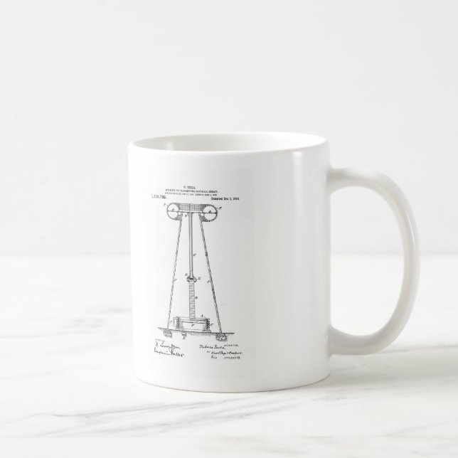 Mug Transmission Pantent US1119732 d'énergie de Nikola (Droite)