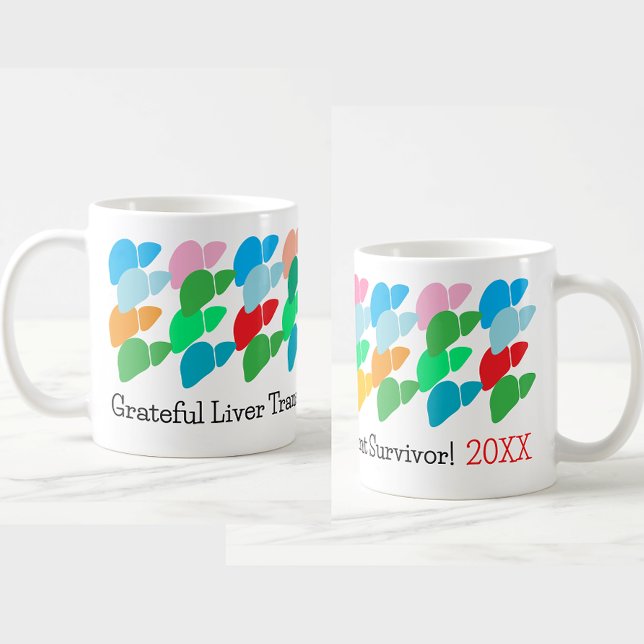 Mug Transplant de foie Survivant Grateful Colorful Per (Left and right views.)