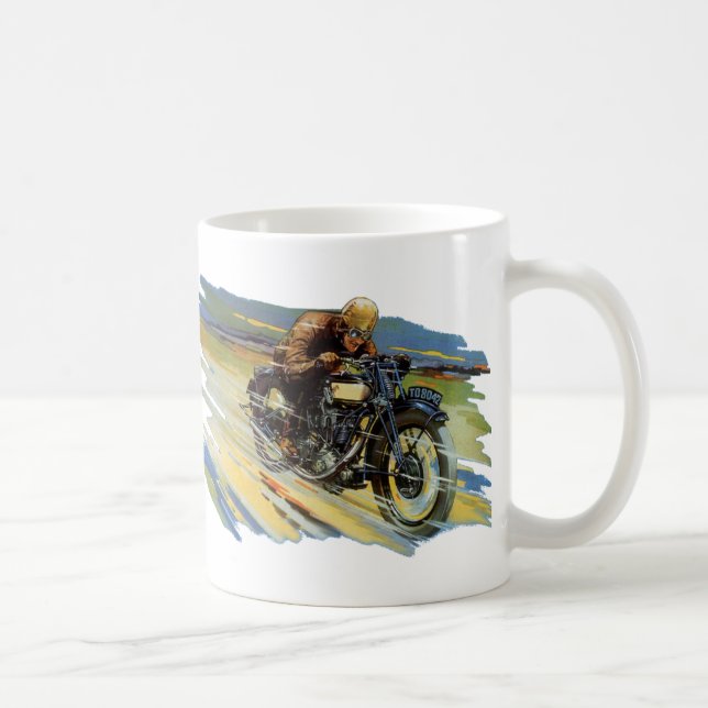 Mug Transport de voyage vintage, moto de course (Droite)