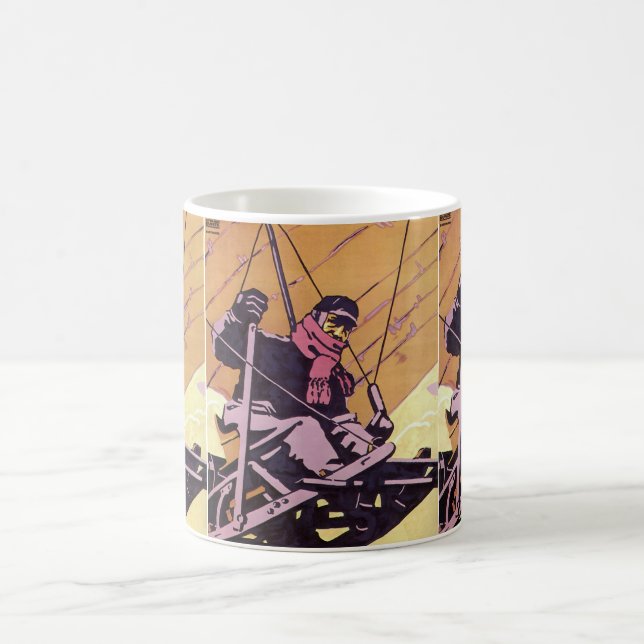 Mug Transport vintage deltaplane avion (Centre)