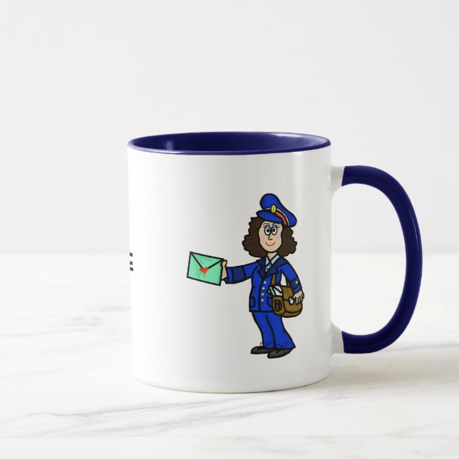 Mug Transporteur de courrier féminin Nom personnalisé  (Droite)