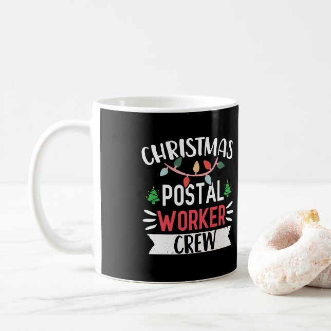 Mug Transporteur de courrier Mailman Christmas Postal  (Avec donut)