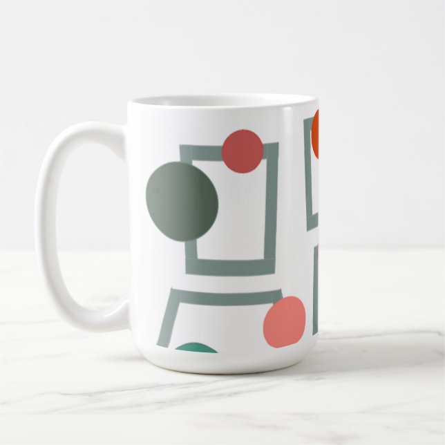 Mug Trapézoïdes et cercles modernes du milieu du siècl (Gauche)