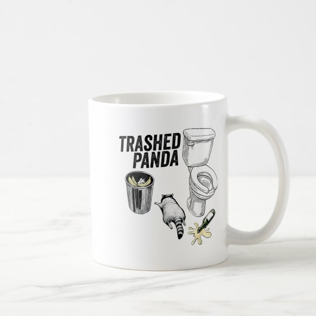 Mug Trashed Panda, Funny Drunk Raccoon, Trash Panda Hu (Droite)
