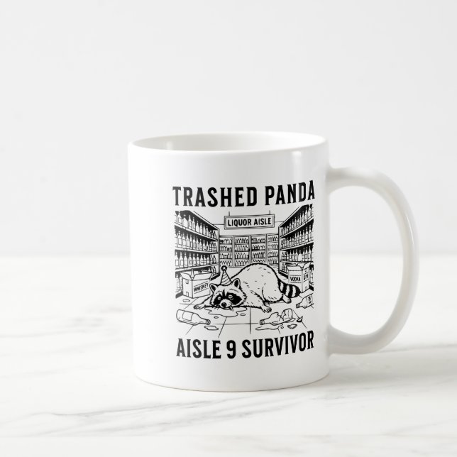 Mug Trashed Panda Liquore Funny Hangover Crazy Drunk R (Droite)