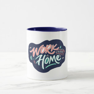 Mug Travail à domicile bleu foncé