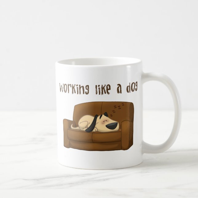 Mug Travail comme un chien (Droite)