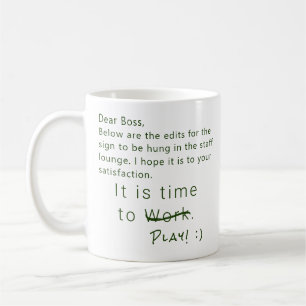 Mug Travail de bureau humoristique personnalisé Boss d