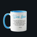 Mug Travail de texte personnalisé Bestie Funny Coworke<br><div class="desc">Texte personnalisé Bestie Funny Coworker Cadeau Bestie,  Travail Meilleur Ami,  Cadeau Coworker,  Coworker,  Bestie de travail Définition,  Cadeau d'amitié,  Cadeau Coworker Ami</div>