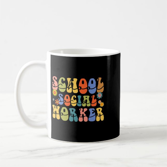 Mug Travail d'enseignant Retro école Super Social Trav (Gauche)