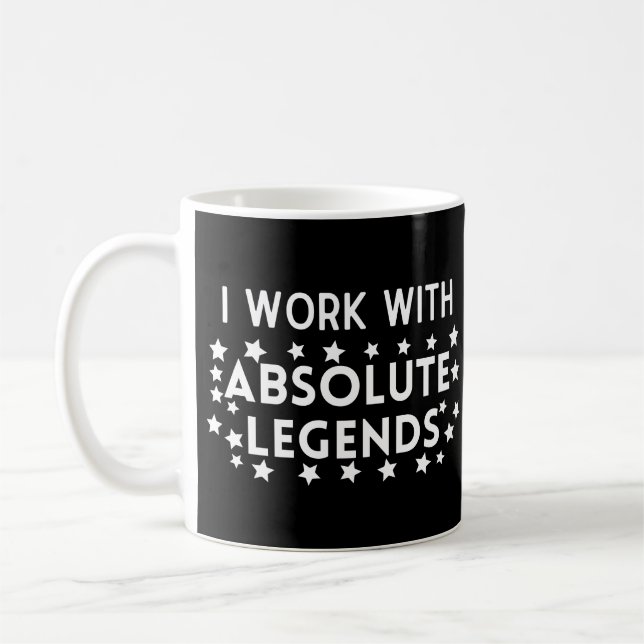 Mug Travail d'équipe Je travaille avec des légendes ab (Gauche)