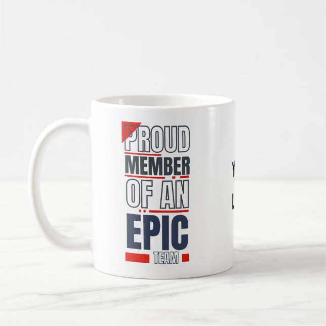 Mug Travail d'équipe sur mesure du logo de l'entrepris (Gauche)