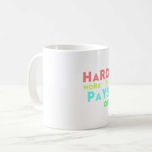 Mug Travail dur - Restez concentré, restez motivé (Devant gauche)