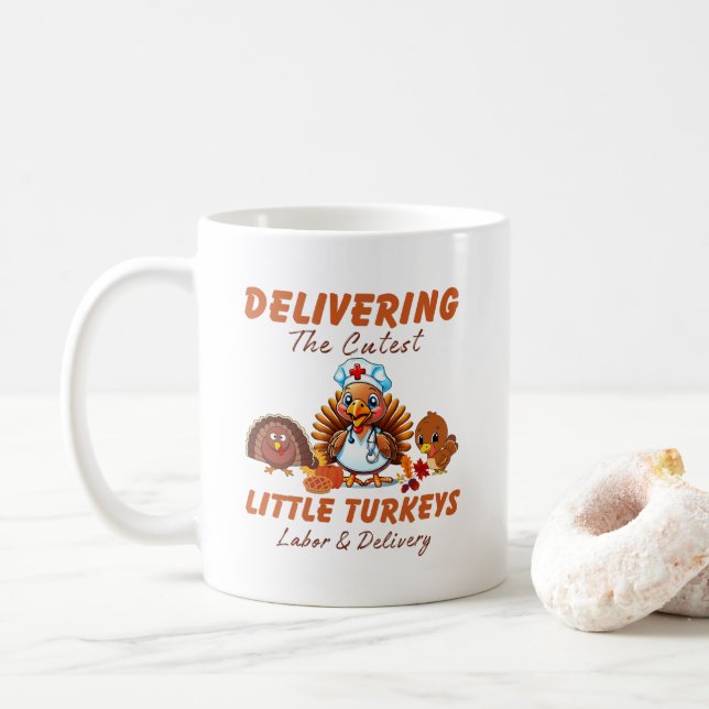 Mug Travail et prestation Don d'action de grâces pour  (Avec donut)