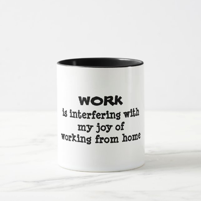 Mug Travail interfère humour drôle (Centre)
