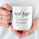 Mug Travail personnalisé Bestie Fun CoWorker Collague<br><div class="desc">Surprenez votre bestie de travail avec cette tasse à café entièrement personnalisable et amusante avec une définition unique et personnalisée de votre mari de bureau ou femme de bureau. Grand cadeau pour cette personne spéciale qui rend votre travail supportable! Inclure son nom personnalisé dans la description !</div>